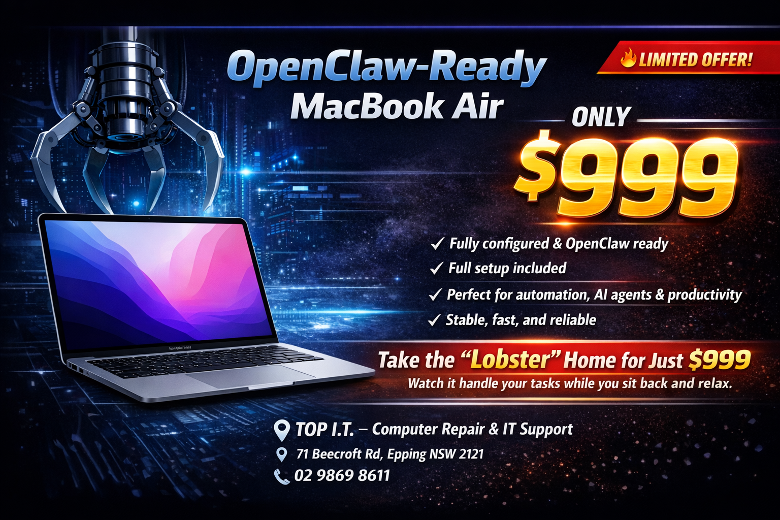 openclaw for $999