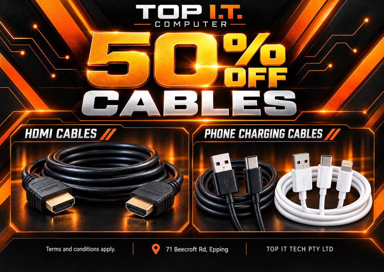 50% off HDMI and phone charging cables