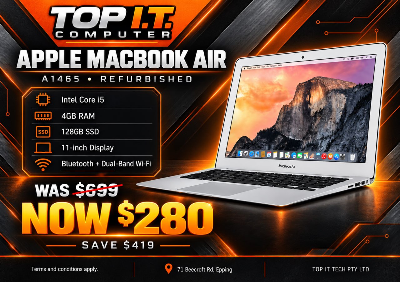 Refurbished Apple MacBook Air A1465 now $280